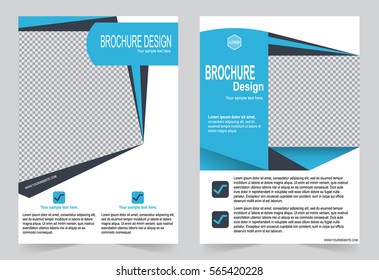 Blue Brochure template flyer design, abstract template for annual report, magazine, poster