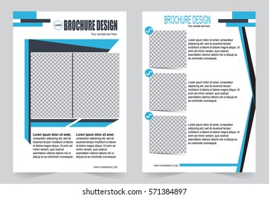 Blue Brochure template flyer design, abstract template for annual report, magazine, poster