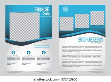 Blue Brochure template flyer design, abstract template for annual report, magazine, poster