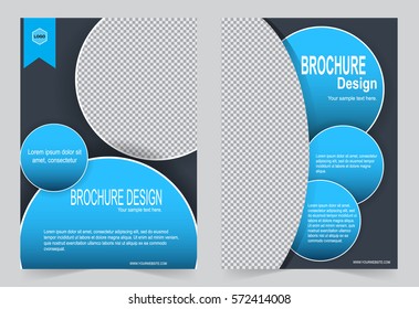 Blue Brochure template flyer design, abstract template for annual report, magazine, poster