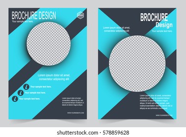 Blue Brochure template flyer design, abstract template for annual report, magazine, poster