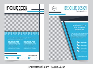 Blue Brochure template flyer design, abstract template for annual report, magazine, poster
