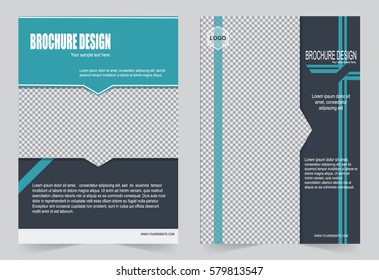 Blue Brochure template flyer design, abstract template for annual report, magazine, poster