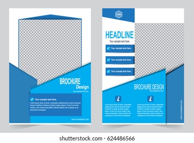 Blue Brochure template flyer design, abstract template for annual report, magazine, poster