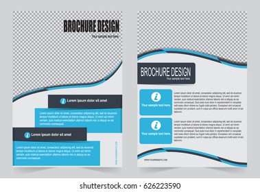 Blue Brochure template flyer design, abstract template for annual report, magazine, poster