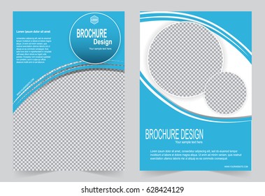 Blue Brochure template flyer design, abstract template for annual report, magazine, poster