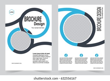 Blue Brochure template flyer design, abstract template for annual report, magazine, poster