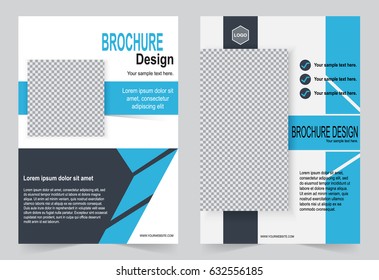 Blue Brochure template flyer design, abstract template for annual report, magazine, poster