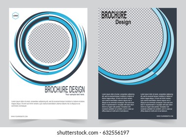 Blue Brochure template flyer design, abstract template for annual report, magazine, poster