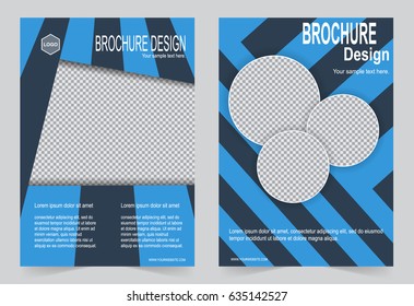 Blue Brochure template flyer design, abstract template for annual report, magazine, poster