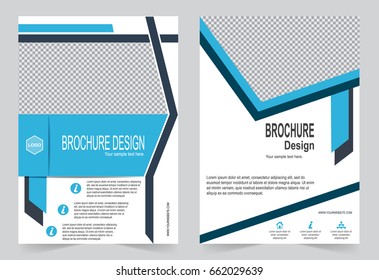 Blue Brochure template flyer design, abstract template for annual report, magazine, poster