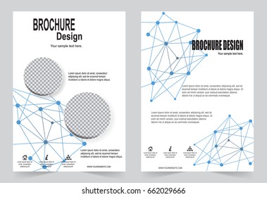Blue Brochure template flyer design, abstract template for annual report, magazine, poster