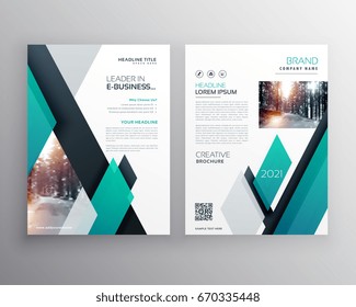 blue brochure template layout cover design for annual report in A4 size