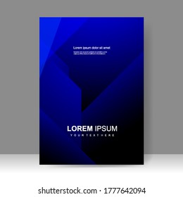 Blue Brochure template layout design. Annual report, catalog, Corporate business. Simple Flyer promotion. magazine. Vector illustration