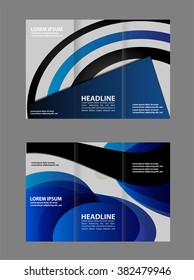 Blue brochure tri fold template
