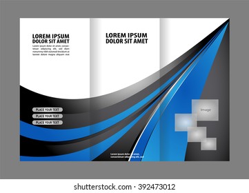 Blue brochure tri fold template
