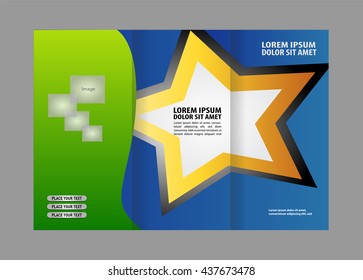 Blue brochure tri fold template
