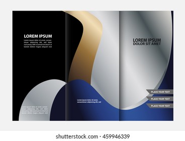 Blue brochure tri fold template

