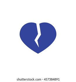 Blue Broken Heart Vector Outline Graphic Icon, can be use in t-shirt, bag, app, website, and other graphic element.