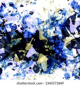 Blue broken seamless texture.Grunge pattern.Crystal effect. Abstract vector background for web page, banners backdrop, fabric, home decor, wrapping
