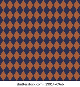 Blue and Bronze Seamless Pattern - Diamond argyle repeating pattern design