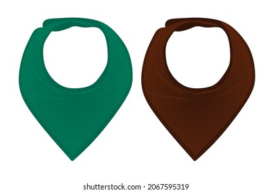 Blue and brown bandana baby bib. vector