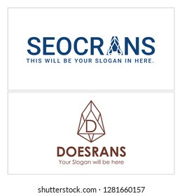 blue brown combination mark geometric initial D diamond logo design concept suitable for technology industrial digital network