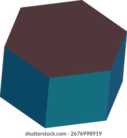 Cubo azul e marrom sobre fundo branco