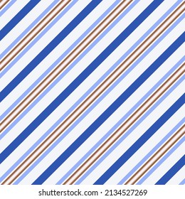 Blue and brown diagonal tie stripe. Seamless vector linear pattern suitable for fashion, home decor and stationary.