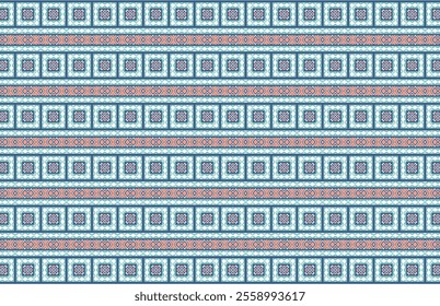 Blue and brown fabric design pattern
