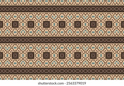 Blue and brown fabric design pattern