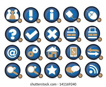 blue or brown icon set