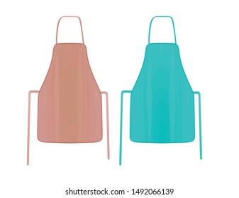 Blue and brown kitchen apron. vector illustration