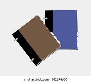 Blue, brown notepads