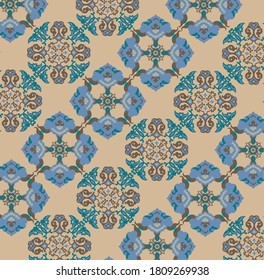 Azul y marrón de fondo beige