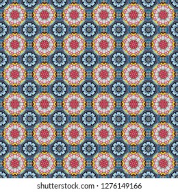 Blue, brown and pink abstract background painted geometry shine and layer element seamless pattern. Vector illustration.