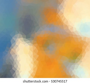 Blue and brown polygonal illustration with triangle. Geometric background.