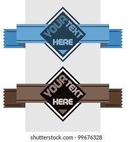 Blue and brown retro labels