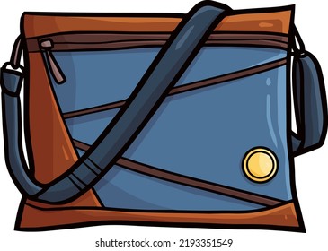 Vector de caricatura de bolso de honda azul marrón