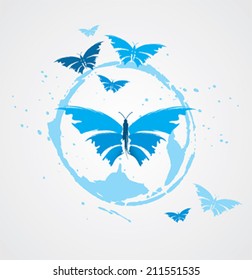 blue brush butterfly