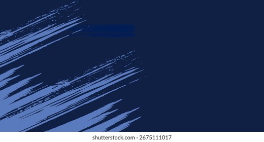 Pincel azul grunge con fondo azul.