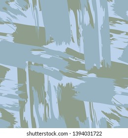 Blue brush stroke artistic seamless pattern.