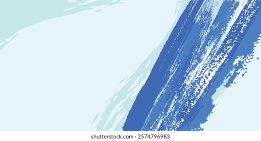 Blue brush stroke Background,  flat banner design background, Abstract grunge banner background vector, art watercolor
