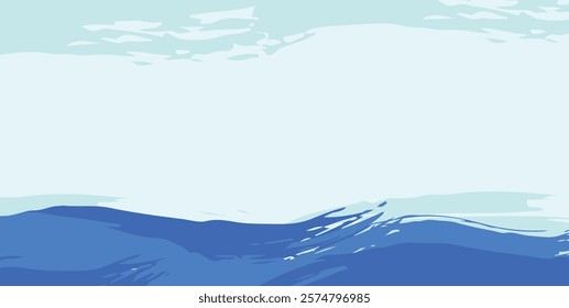 Blue brush stroke Background,  flat banner design background, Abstract grunge banner background vector, ocean theme