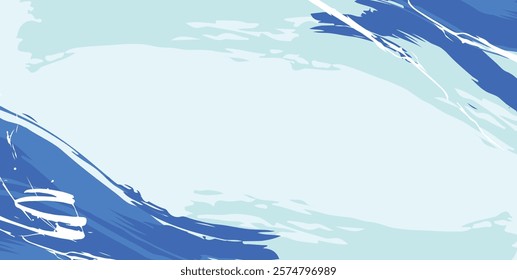 Blue brush stroke Background,  flat banner design background, Abstract grunge banner background vector, Graphic design element vintage style decoration concept grunge 