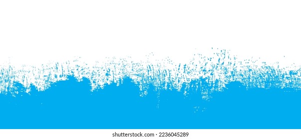 Blue brush stroke background. Blue ink splash on backdrop. Brush background for wallpaper, paint splatter template, dirt banner, watercolor design, dirty texture. Trendy brush background, vector