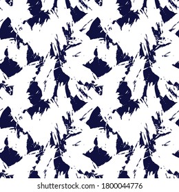 Blue Brush Stroke Camouflage abstract seamless pattern background suitable for fashion textiles, graphics