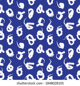 Blue Brush stroke fur pattern design for fashion prints, homeware, graphics, backgrounds