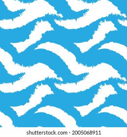 Blue Brush stroke fur pattern design for fashion prints, homeware, graphics, backgrounds