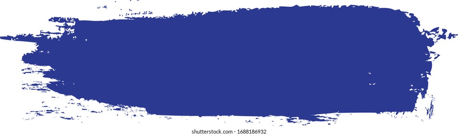 Blue brush stroke isolated on white background. Trendy brush stroke for blue ink paint, grunge backdrop, dirt banner, watercolor design and dirty texture. Brush stroke vector illustration